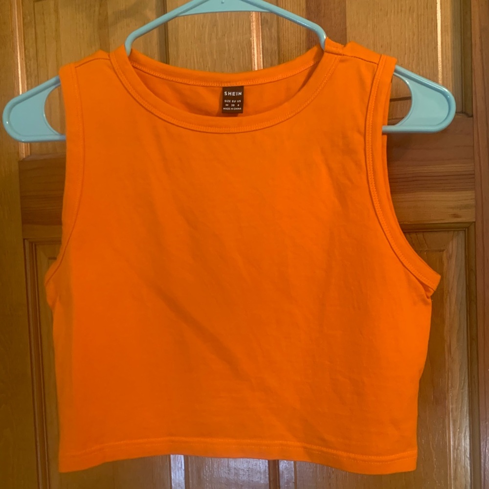 Orange cropped tank top